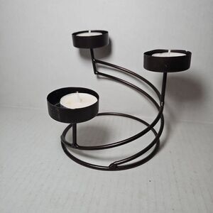 Elements Bronze Oil-rubbed Metal 3-Tier Tealight Candle Holder